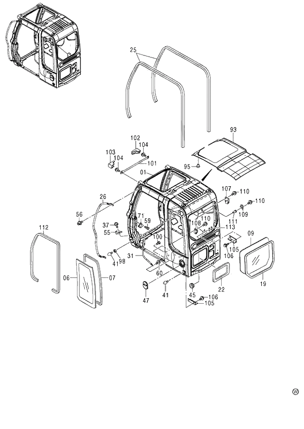 Схема запчастей Hitachi ZX120 - 146_CAB (2) 120,E,H_NA (060001-). 01 UPPERSTRUCTURE