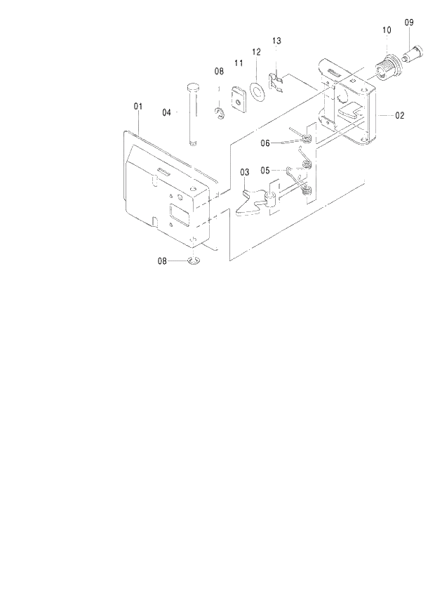 Схема запчастей Hitachi ZX120 - 197_DOOR LOCK (1) (060001-). 01 UPPERSTRUCTURE