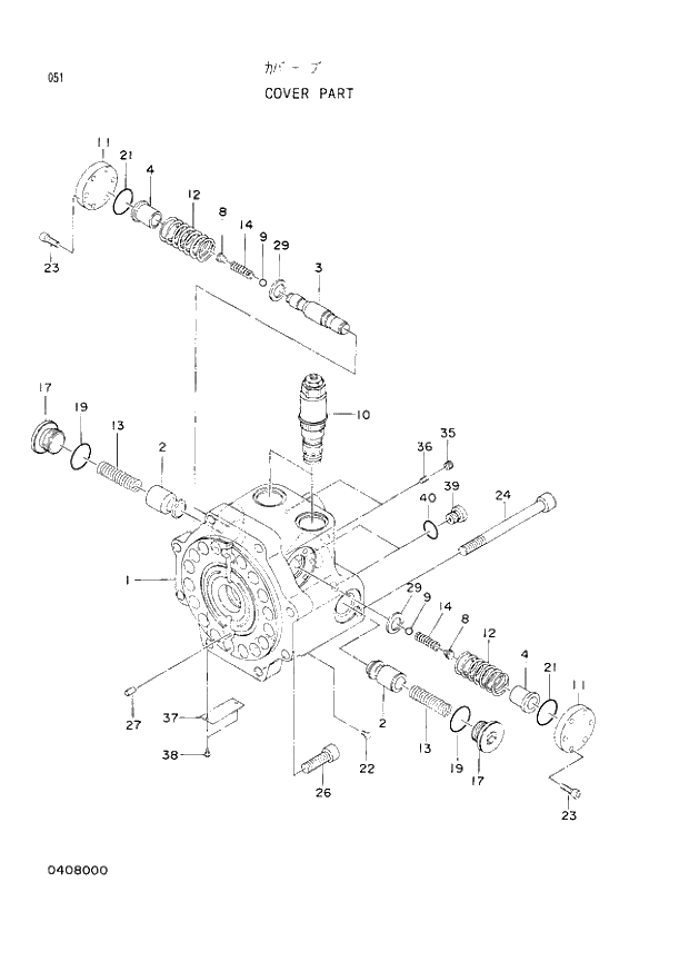 Схема запчастей Hitachi EX120-2 - 051 COVER PART (030001 -). 02 MOTOR