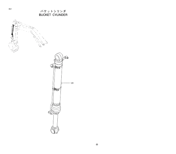 Схема запчастей Hitachi EX300LC-5 - 461 BUCKET CYLINDER 03 FRONT