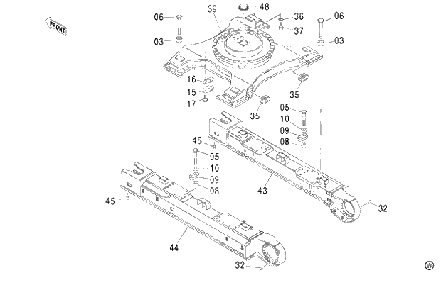 Схема запчастей Hitachi ZX450LC - 018 TRACK FRAME (LC TRACK) 450LC,450LCH (010001-). 02 UNDERCARRIAGE