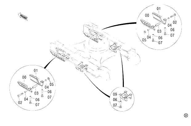 Схема запчастей Hitachi ZX450LC - 022 TRACK GUARD 450 (010001-). 02 UNDERCARRIAGE