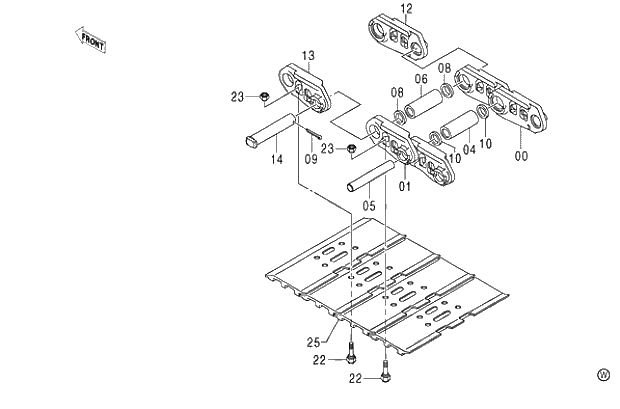 Схема запчастей Hitachi ZX450LC - 034 TRACK-LINK 600G (LC TRACK) (450LC,450LCH 010001-460LCH 050001-). 02 UNDERCARRIAGE