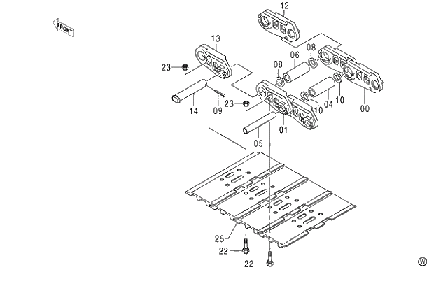 Схема запчастей Hitachi ZX450LCH - 036 TRACK-LINK 600G (STD. TRACK) (010001-). 02 UNDERCARRIAGE