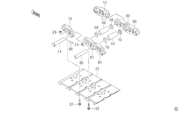 Схема запчастей Hitachi ZX480MTH - 037 TRACK-LINK 600WG (LC TRACK) (450LC,450LCH 010001-460LCH 050001-). 02 UNDERCARRIAGE