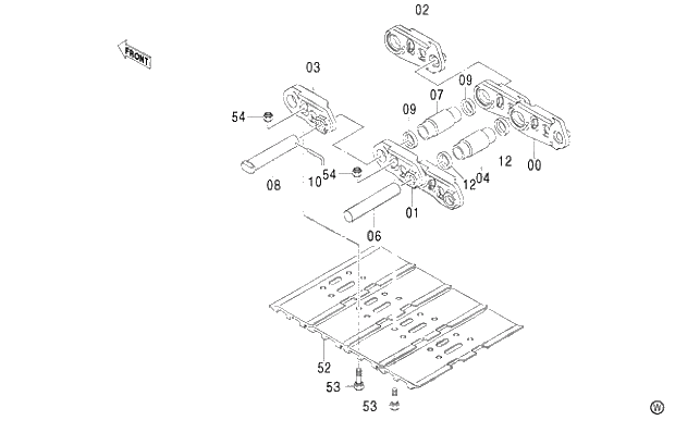 Схема запчастей Hitachi ZX450LC - 038 TRACK-LINK 600WG (MT TRACK) (010001-). 02 UNDERCARRIAGE