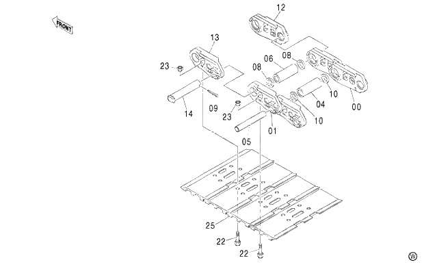 Схема запчастей Hitachi ZX480MT - 042 TRACK-LINK 750G (STD. TRACK) (010001-). 02 UNDERCARRIAGE