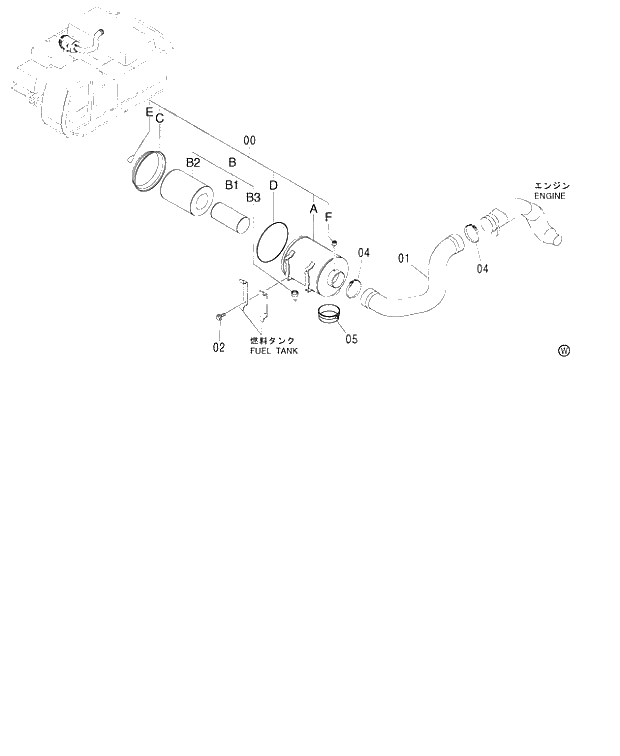 Схема запчастей Hitachi ZX450LC - 001 AIR CLEANER 450,H,MT,MTH (010001-). 01 UPPERSTRUCTURE