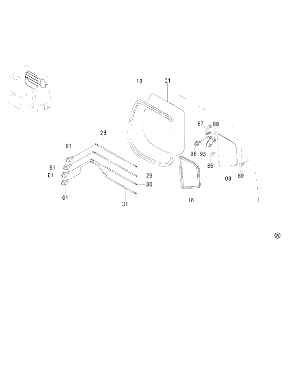 Схема запчастей Hitachi ZX480MTH - 024 CAB (5) 460 (050001-). 01 UPPERSTRUCTURE