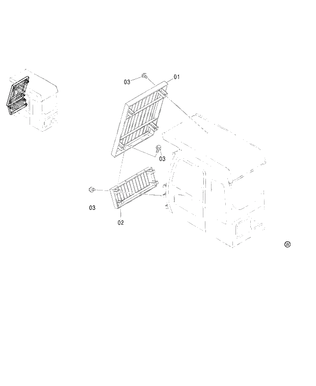 Схема запчастей Hitachi ZX450LC - 034 CAB GUARD (OPG) 460 (050001-). 01 UPPERSTRUCTURE