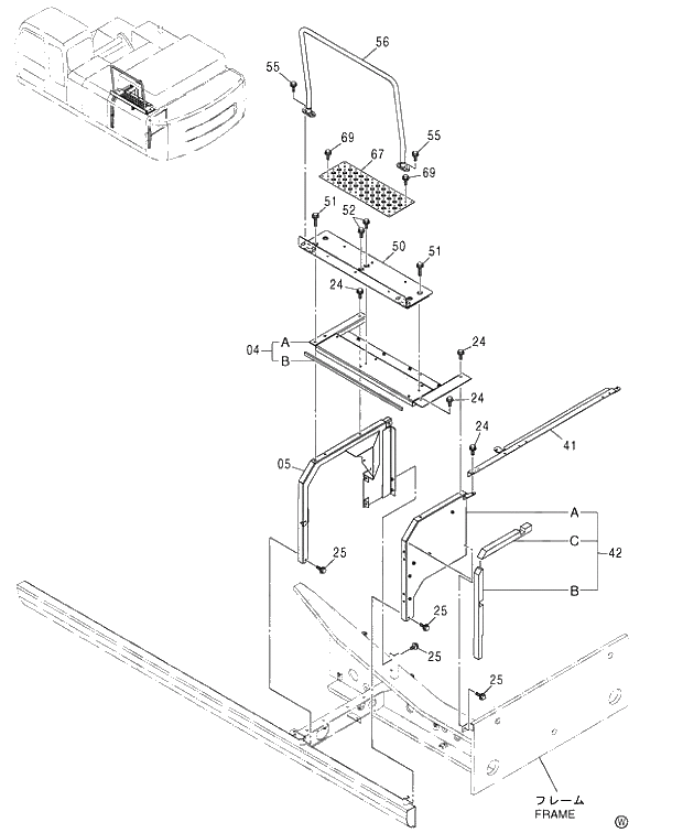 Схема запчастей Hitachi ZX480MTH - 055 COVER (2-1) 460 (050001-). 01 UPPERSTRUCTURE