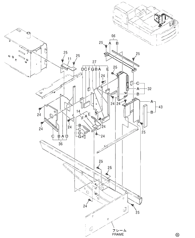 Схема запчастей Hitachi ZX460LCH - 059 COVER (2-3) 460 (050001-). 01 UPPERSTRUCTURE