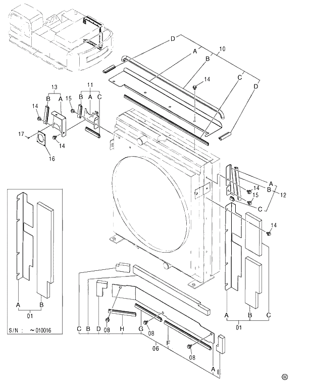 Схема запчастей Hitachi ZX460LCH - 070 COVER (4-2) 450,H,MT,MTH (010001-). 01 UPPERSTRUCTURE