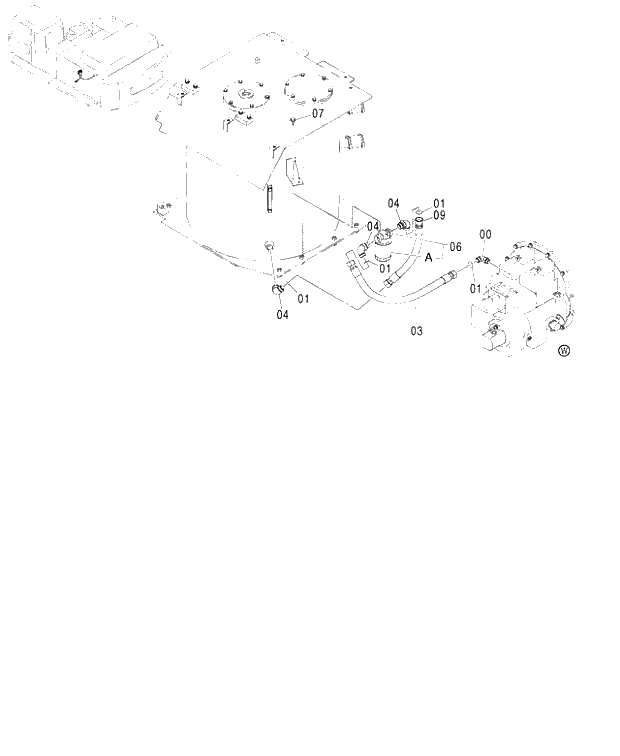 Схема запчастей Hitachi ZX450LC - 077 DRAIN PIPING (2) (450,H,MT,MTH 010001-460 050001-). 01 UPPERSTRUCTURE