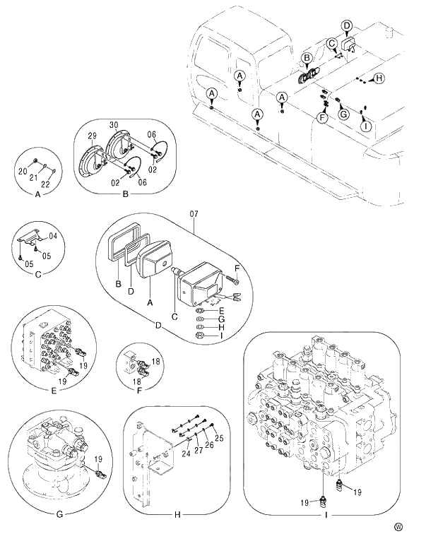 Схема запчастей Hitachi ZX450LC - 087 ELECTRIC PARTS (5) 450,H,MT,MTH (010001-). 01 UPPERSTRUCTURE