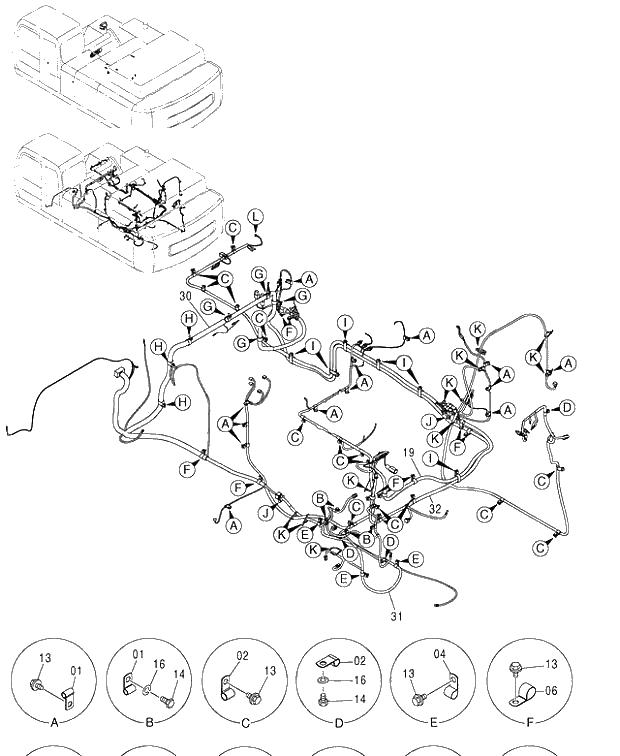 Схема запчастей Hitachi ZX450LC - 090 ELECTRIC PARTS (6) 460 (050001-). 01 UPPERSTRUCTURE