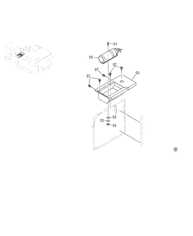 Схема запчастей Hitachi ZX450LC - 104 EXTINGUISHER (CAB OUTSIDE) 450,H (010001-). 01 UPPERSTRUCTURE