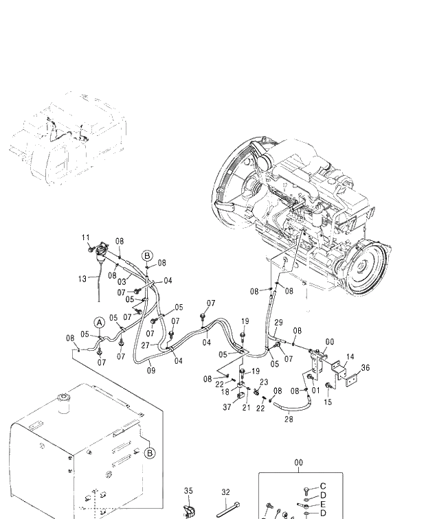 Схема запчастей Hitachi ZX460LCH - 117 FUEL DOUBLE FILTER (450,H,MT,MTH 010001-460 050001-). 01 UPPERSTRUCTURE