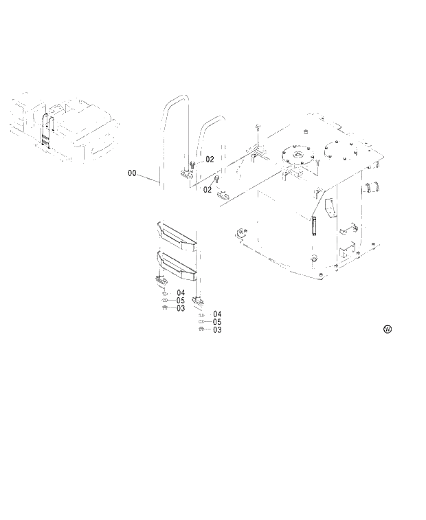 Схема запчастей Hitachi ZX450H - 125 HANDRAIL (450,H,MT,MTH 010001-460 050001-). 01 UPPERSTRUCTURE