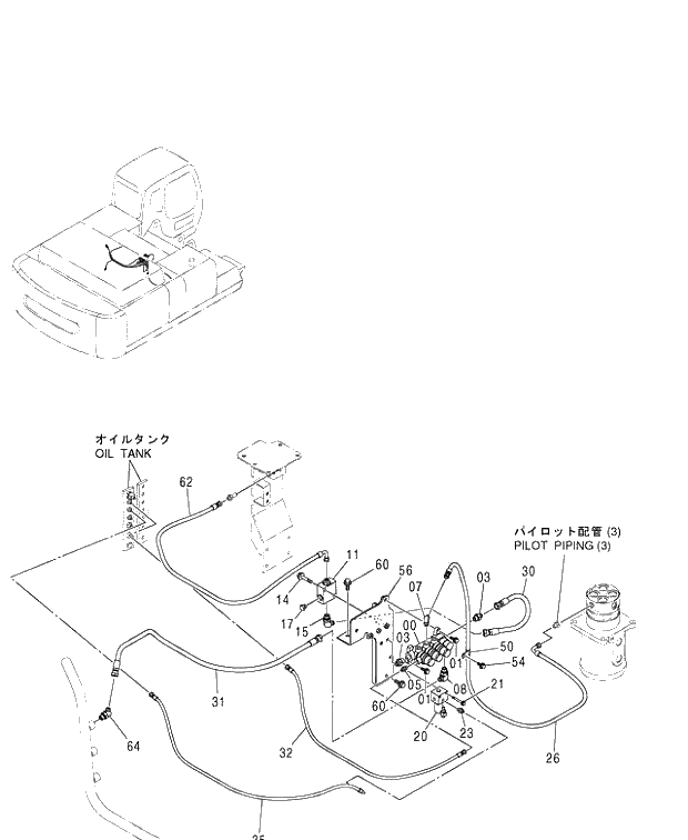 Схема запчастей Hitachi ZX450LC - 154 PILOT PIPING (4-2) 450,H,MT,MTH (010001-). 01 UPPERSTRUCTURE