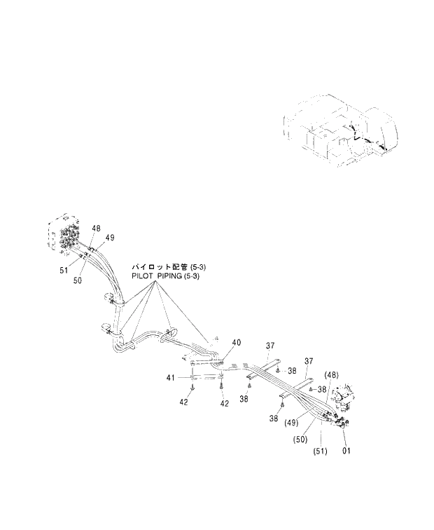 Схема запчастей Hitachi ZX450LC - 159 PILOT PIPING (6-1) (450,H,MT,MTH 010001-460 050001-). 01 UPPERSTRUCTURE