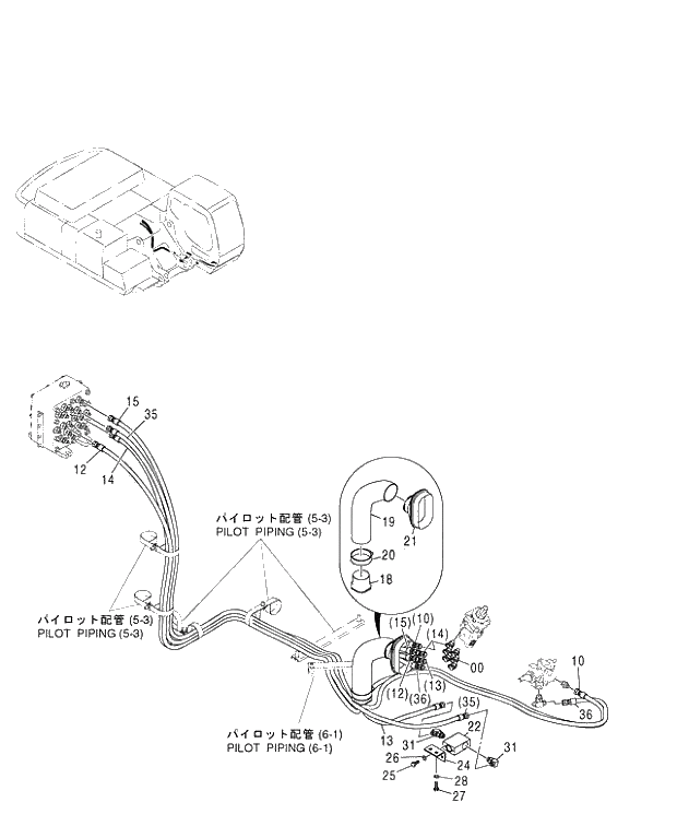 Схема запчастей Hitachi ZX480MTH - 162 PILOT PIPING (7-1) (450,H,MT,MTH 010001-460 050001-). 01 UPPERSTRUCTURE