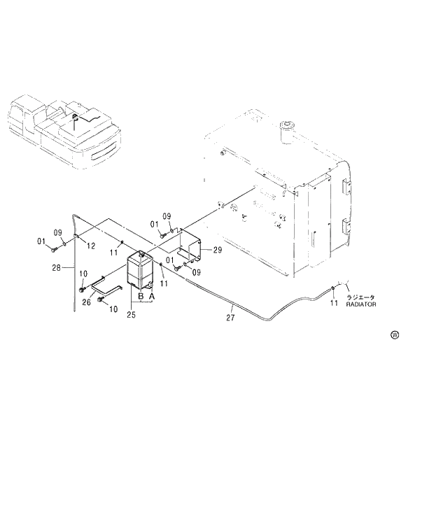 Схема запчастей Hitachi ZX450LC - 177 RESERVE TANK 460 (050001-). 01 UPPERSTRUCTURE