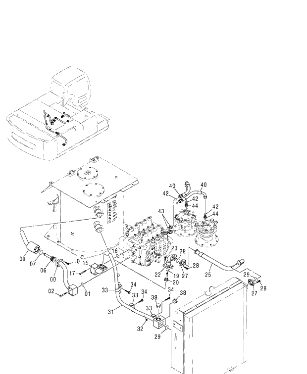 Схема запчастей Hitachi ZX480MT - 178 RETURN PIPING 450,H,MT,MTH (010001-). 01 UPPERSTRUCTURE