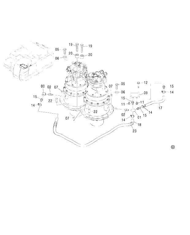 Схема запчастей Hitachi ZX480MT - 200 SWING DEVICE SUPPORT (450,H,MT,MTH 010001-460 050001-). 01 UPPERSTRUCTURE