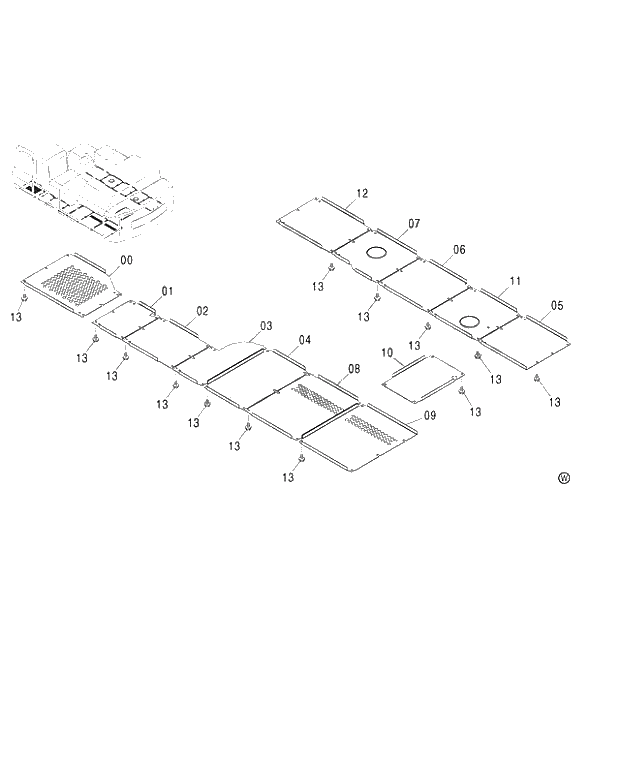 Схема запчастей Hitachi ZX450LC - 202 UNDER COVER 460 (050001-). 01 UPPERSTRUCTURE