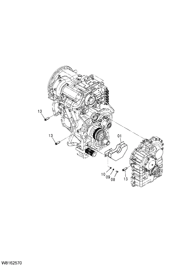 Схема запчастей Hitachi ZW220 - 282_TRANSMISSION (3_22) 6CG,HCG,HEG (005101-009999). 05 POWER TRAIN