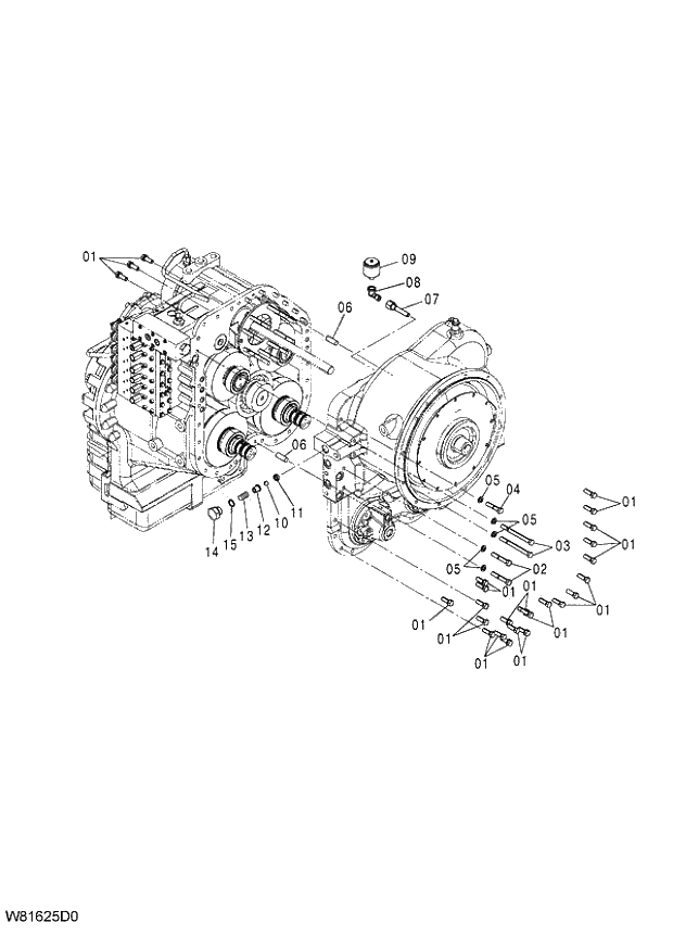 Схема запчастей Hitachi ZW220 - 288_TRANSMISSION (9_22) 6CG,HCG,HEG (005101-009999). 05 POWER TRAIN