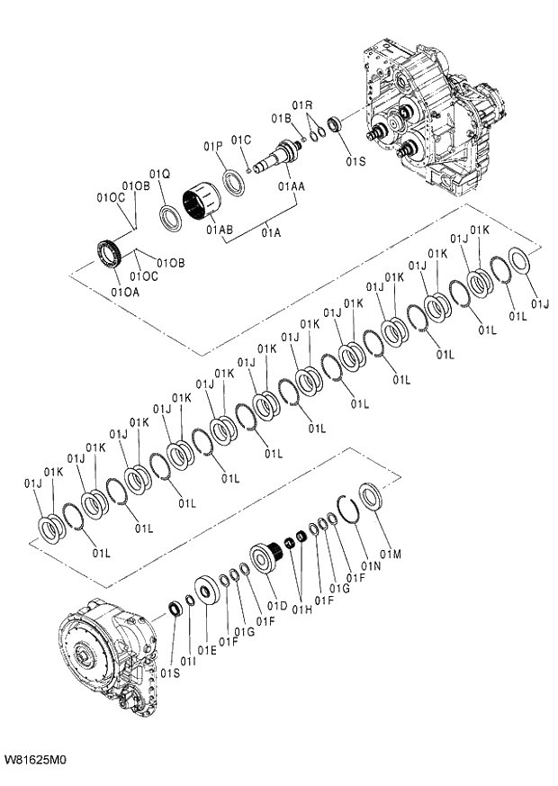 Схема запчастей Hitachi ZW220 - 296_CLUTCH ASSY R 6CG,HCG,HEG (005101-009999). 05 POWER TRAIN