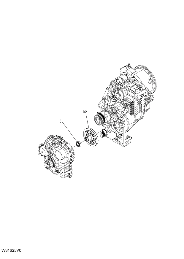 Схема запчастей Hitachi ZW220 - 304_TRANSMISSION (20_22) 6CG,HCG,HEG (005101-009999). 05 POWER TRAIN
