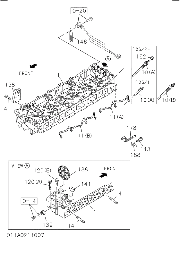 Схема запчастей Hitachi ZW250 - 011_CYLINDER HEAD. 011_CYLINDER HEAD.