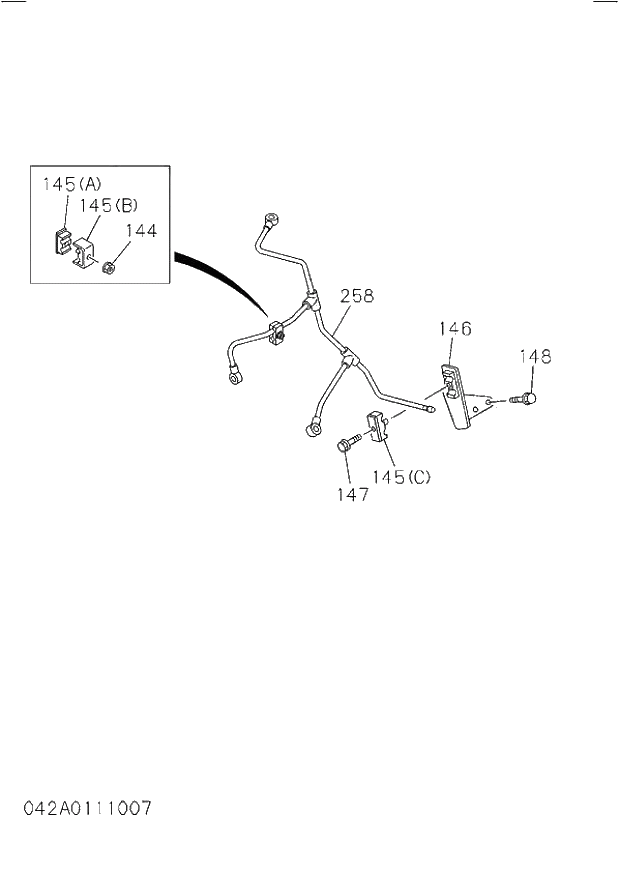 Схема запчастей Hitachi ZW250 - 042_FUEL PUMP AND PIPE. 6HK1-XYWT04 DIESEL ENGINE 6HK1 PARTS CATALOG