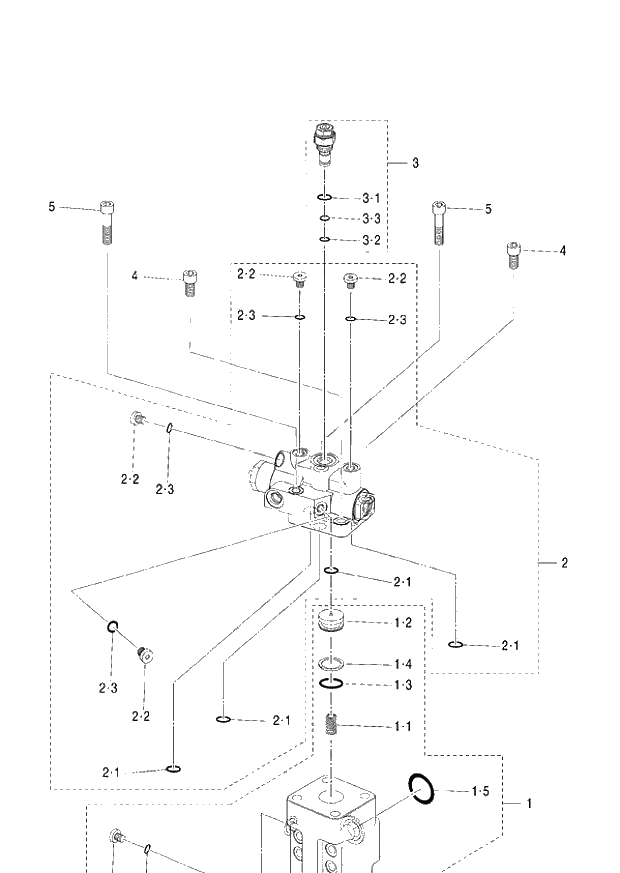 Схема запчастей Hitachi ZX140W-3 - 413 VALVE HOLDING (ARM) ( CEB CED 002001-D07-09, CEA 020001-D07-09). 05 CYLINDER