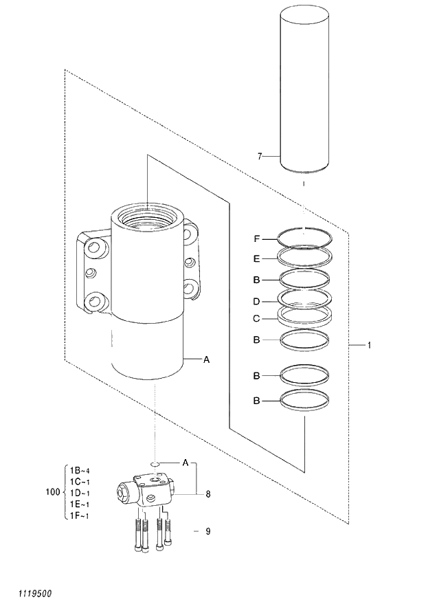 Схема запчастей Hitachi ZX140W-3 - 426 CYL. RAM (R) ( CEB CED 002001-,005001- CEA 020001-,050001-). 05 CYLINDER