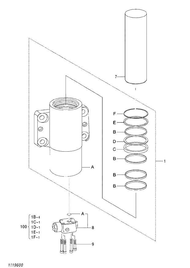 Схема запчастей Hitachi ZX140W-3 - 428 CYL. RAM (L) ( CEB CED 002001-,005001- CEA 020001-,050001-). 05 CYLINDER