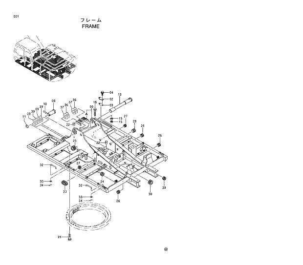 Схема запчастей Hitachi EX200LC-5 - 001 FRAME 01 UPPERSTRUCTURE