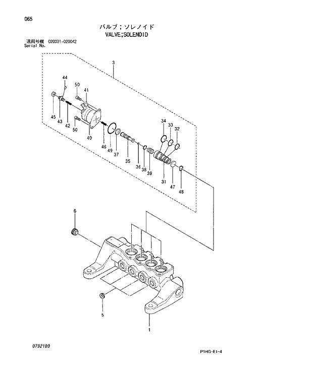 Схема запчастей Hitachi ZX280LC - 065 VALVE;SOLENOID. VALVE