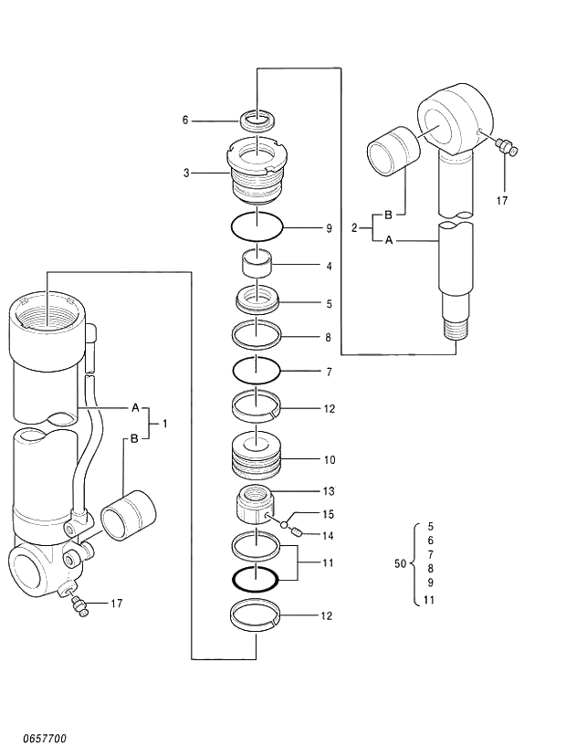 Схема запчастей Hitachi ZX470R-3 - 001 CYL. (020001-). 05 CYLINDER