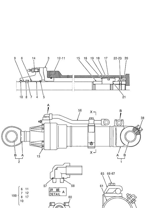 Схема запчастей Hitachi ZX450-3 - 010 CYL.;DUMP (LOADER) (020001-). 05 CYLINDER