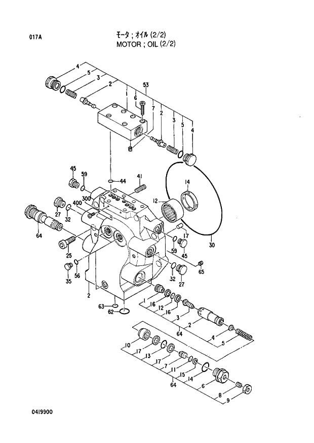 Схема запчастей Hitachi EX400-3 - 017 MOTOR OIL (2-2) (005001 -). 02 MOTOR OIL