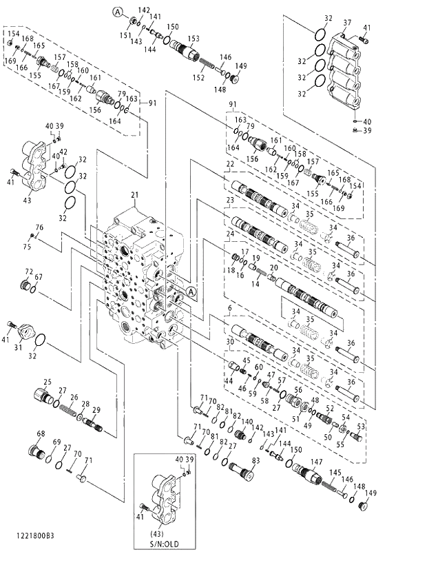 Схема запчастей Hitachi ZX470R-3 - 014 VALVE;CONTROL (3_4) (450,470H,470R 021724-021741,021746- 500LC,520LCH,520LCR 020265-). 03 VALVE