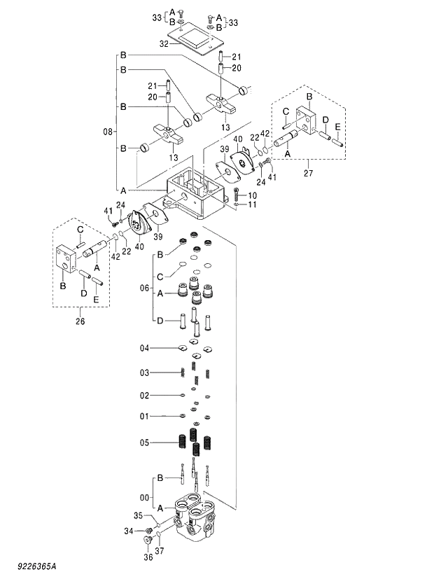 Схема запчастей Hitachi ZX470R-3 - 028 VALVE;PILOT (TRAVEL) (020001-). 03 VALVE