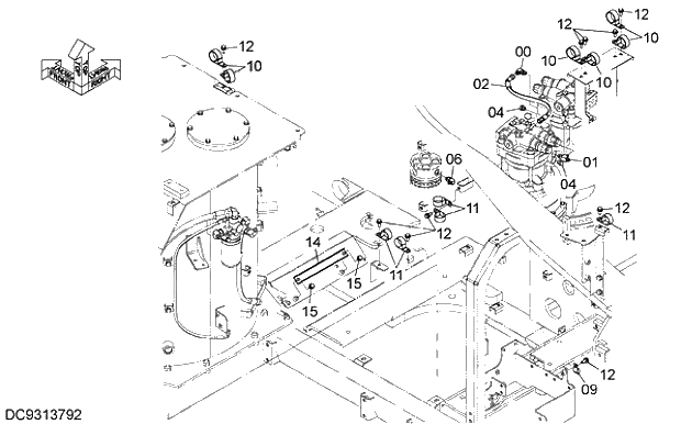 Схема запчастей Hitachi ZX470R-5G - 009 PILOT PIPING (4) 07 HYDRAULIC PIPING (PILOT)