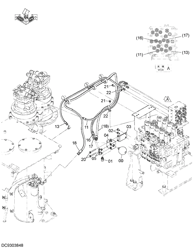 Схема запчастей Hitachi ZX470-5G - 010 PILOT PIPING (5) 07 HYDRAULIC PIPING (PILOT)