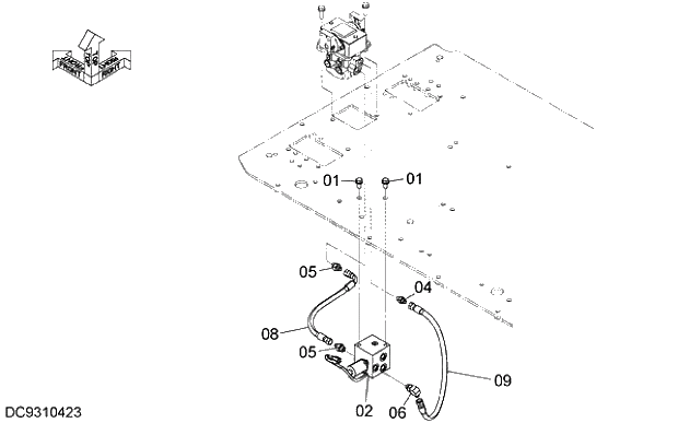 Схема запчастей Hitachi ZX470R-5G - 012 PILOT PIPING (7) 07 HYDRAULIC PIPING (PILOT)