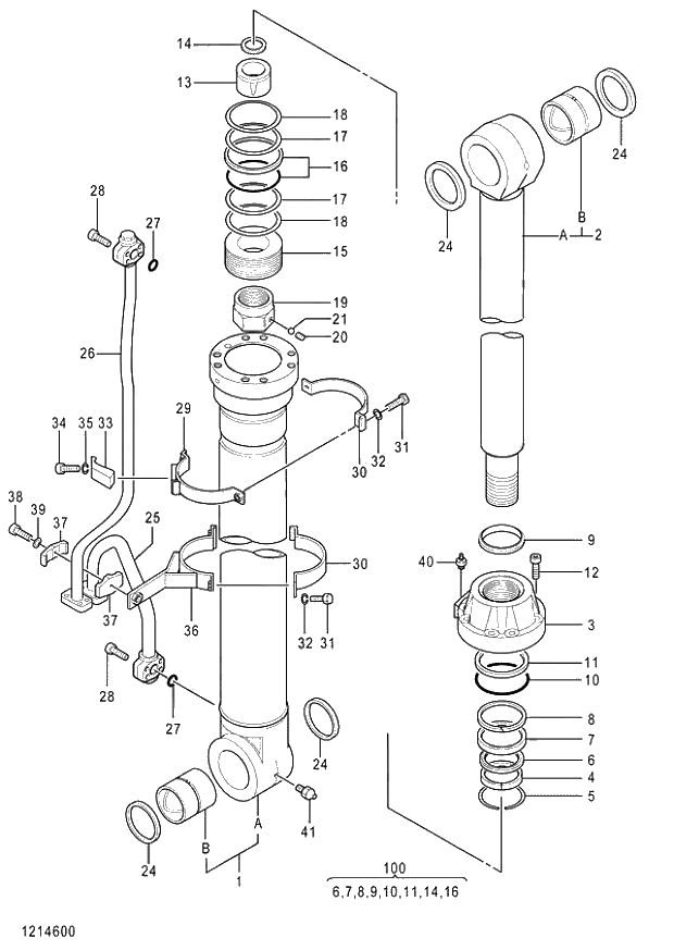 Схема запчастей Hitachi ZX870R-3 - 067 CYL. BOOM (R)(LOADER) (020001-). 05 CYLINDER